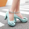 Women Sweet Bow High Heels Shoes High Heel Shoes Platform Bottom white Work Shoe Dress Wedding Shoes Big Size 43 210721