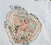 Kuakuayu Hjn z miłością i damską koszulki na oddanie trójniki w stylu vintage cupid v szyi kwiaty koszula koreańska moda grunge