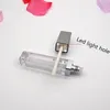 Tubo transparente cuadrado LED de 7 ml, brillo de labios vacío, botellas recargables, envase, embalaje con espejo y herramientas de maquillaje cosmético ligeras