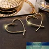 Simple Fashion Heart Shape Gold Crystal Stud Earrings Korean Statement Earrings Wedding Jewelry Gift Brincos Earrings For Women Factory price expert design