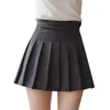 Merry Pretty Fashion Women Skirt High Waisted Solid Mini s Black Pink Bottoms Pleated Zipper Saia Preta 210621