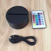 RGB 3D Nachtlicht 4mm Acryl Illusion Sockel Lampe Home Decor Batterie oder DC 5V USB betriebene Dekorationslampensockel mit Touch-Schalter