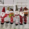 2021 Christmas Decorations Swing Spring Foot Doll Santa Claus Snowman Elk Plush Doll Pendant Xmas Gift Fidget Toys