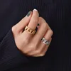 Trendy 925 sterling sterling catena anelli per donne coppie anello vintage handmade twisted geometrico dito gioielli gioielli regali del partito