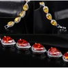 Fashion Womens Accessories Luxury Cubic Zirconia Water Drop CZ Stone Bracelet for Bridal Wedding Jewelry CB135 210714
