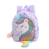 Children Cute Cartoon Backpack Girl Plush Unicorn Backpacks Fur Childrens Schoolbag Kids Gift Book Bag 0129