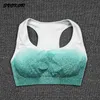 SVOKOR Gym Seamless Yoga Set Workout Fitness Clothing Sport Wear Women Gradient Crop Top Sports Bra Leggings Suit Female 210813