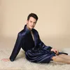Indumenti da notte da uomo 7XL Kimono Accappatoio Accappatoio in rayon di seta Accappatoio accogliente Vestaglia maschile Solido Manica lunga Morbido Abbigliamento casual per la casa