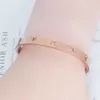 Fashion Stainless Steel Gold Bangles For Women Surround Hollow Five-Pointed Star Bracelets Classic Jewelry Drop Bangle