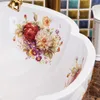 Fleur europe style vintage art lavabo bassin céramique comptoir de lavage bassin lavabo lavabo lavabo bol cuvez-la-vanité