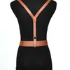 Sexy Punk PU Leather Belts For Women Brown Black Slim Body Bondage Cage Sculpting Harness Waist Belt Straps Suspenders240d