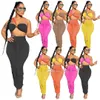 Summer Designer Women Two Piece Bra Dress Suit Sexy Crop Top Pleated Bandage Skirt Sets One Step Long Skirts Clubwear