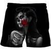 Men's Shorts Pants 3D Horror Skull Print Five-point Casual Sports Surfing Outdoor Travel Loose 2021 Summer Beach2289