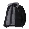Men Winter Fleece Warm Thick Jackets Fashion Fur Collar Corduroy Coat Autumn Outwear Military Casual Jacket 211217