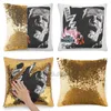 Pillow Case Frankenstein Shimmer Cekiny Glitter Poszewka Horror Terror Vintage Retro Filmy Classic Cult Movie