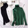 Stretch Femininas Suéters Turtleneck Pullovers Camisa Soft Manga Longa Coreana Slim Camisola 2021 Outono Inverno Preto Jumpers Feminino Y1110