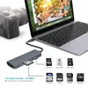 Multifonctionnel 7 en 1 USB-C Hub USB3.0 2xUSB2.0 HDTV SD TF lecteur de carte PD charge pour tablette MacBook