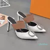 Top quality luxury designer style patent leather high-heeled shoes women unique letter sandals dress sexy dress shoes