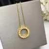 For Women Letter Round 6 Diamond Circle Necklace Jewelry ring Necklace Set France Quality Superior quality luxurious Gold, platinum, rose gold