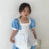 Arrivée d'été Filles Mode Robe Lolita Enfants Robes de conception coréenne 210528