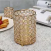 Cylinder Glass Tealight Candle Holders Metal Cup Crystal Stand Vase For Home Wedding Christmas Halloween Decoration Centerpieces SH190924