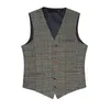 Men's Vests Suit Vest V Neck Wool Herringbone Tweed Casual Waistcoat Formal Business Groosmen For Men Wedding