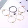 Link cadeia de pulseiras de palmeira de moda para feminino letra de jóias braclets wholesale kpop girassol shinestone botões