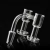 Double Head Terp Vacuum Banger Accessoires pour fumer de haute qualité avec bord biseauté 10 mm 14 mm 19 mm Joint transparent Fit 3 perles pour verre Bongs Dab Rigs 834 835