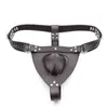 NXY Chastity Device Real Leather Male Belt Cage Restraint Underkläder Sexiga Byxor Hot Strap On Anal Plug Butt Panties Sexleksaker för Men1221