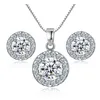 Popular Bridal Ornaments Beautiful Necklace + Earring Jewelry Sets Filled Austrian Crystal For Women