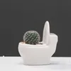 Personality Creative Cartoon Succulent Ceramic Desktop Plant Small Toilet White Porcelain Flower Pot Decoration Craft