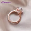 حلقات الكتلة Elsieunee 100 925 Sterling Silver Oval Cut محاكاة moissanite Zircon Gemstone حلقة النساء