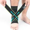 Attelle de cheville réglable, sangle élastique en Nylon, Support de Badminton, Football, Fitness, protection du talon, chaussette, Bandage des pieds