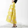 [EAM] Spring Summer Fashion Yellow Patchwork Flower Embroidery Zippers Simple All-match Thin Woman Skirt S618 210621