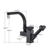 Shinesia Kitchen Faucet Matte Black LED Pull Out Bidet Spray and Cold Water Mixer Tap 360 Degree Rotation Sink Crane 211108