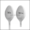 Party Favor Event & Supplies Festive Home Garden Valentines Day Gift Anniversary Boyfriend Stainless Steel Spoon Good Morning Handsome Beaut