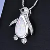 Ketten Einfache Opal Kreative Pinguin Tier Halskette Weibliche Romantische Hochzeit Zubehör Urlaub Schmuck Geschenk Großhandel