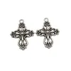 100 SZTUK Antique Silver Stop Religia Cross Charm Wisiorki Do Biżuterii Making Bransoletka Naszyjnik DIY Akcesoria 20.5x28mm A-677