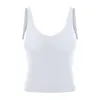 Kvinnors Inner Padd Yoga Top Tank med BH LU-70 Dam Sport Korta Västar Fitness Löpskjorta Gym Träningskläder