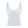 Vrouwen innerlijke padd yoga tanktop met bra lu-70 vrouw sport korte vesten fitness hardloop shirt gym workout kleding