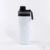 Bottiglie di alluminio per sublimazione Bottiglie d'acqua 600ML Bollitore resistente al calore Tumbles Sport Tazze di copertura bianche con manico Mare RRC8167446