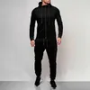 Set Set Men Men Fashion Tracksuit Zipper Running Running Sweat Sweat Stusts's Trawstring Pullover Tenfit Workout Streetwear 210722