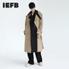 IEFB /ropa de hombre Falso gabardina de dos piezas de longitud media Coreana de moda hermosa rompevientos por encima de la rodilla abrigo largo suelto de primavera 9Y4089 210524