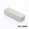 Hurtownie - w magazynie 1000 sztuk Silne okrągłe magnesy NDFEB Dia 3x1.5mm N35 Rare Earth Neodymium Stały Craft / DIY Magnes