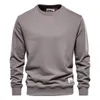 Aiopeson Streetwear Bomull Mäns Sweatshirt Casual Solid Färg Långärmad Spring Sweatshirt Män Kvalitet Classic Mens Kläder 210728