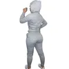 Kvinnor 2 Piece Tracksuit Outfits Långärmad Casual SweatSuits With Drawstring Pants Set