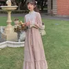 Chiffon Floral Midi Dress Women French Sweet Vintage Dress Ladise Long Sleeve Elegant Flower Dress Korean Spring 210521