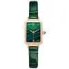 Orologi da polso Orologio da donna impermeabile alla moda Temperamento semplice Quadrante con texture in malachite Rosso netto Stesso stile Quadrato Piccolo Verde183M