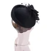 Boinas para mujer Lana Fieltro Queen Kate Forma Forma Beret Hats Velvet Flowers Cocktail Race Modern Pillbox Hat A505