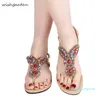 New Verão Retro Corda Bead Mulheres Praia Sandálias Americano Estilo Feminino Deslocamento Muler T-Strap Flops Parent-Child Sapatos Oversized X2365